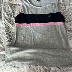 Nautica Women's Gray and Pink Tank Top